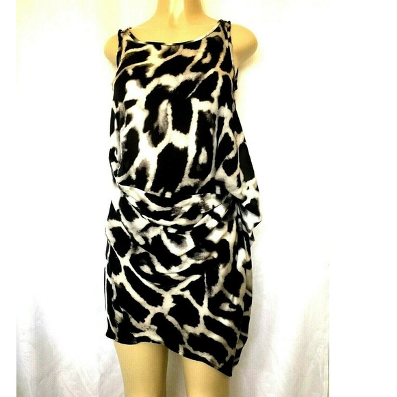 Plein Sud Silk Mini Dress Animal Print 36 0 2 XS - Picture 1 of 8